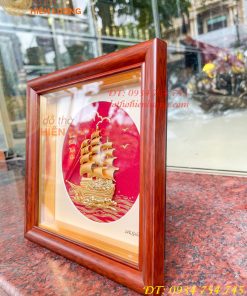 Tranh Thuyền Thuận Buồm Xuôi Gió Mạ Vàng 20x20cm