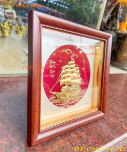 Tranh Thuyền Thuận Buồm Xuôi Gió Mạ Vàng 20x20cm