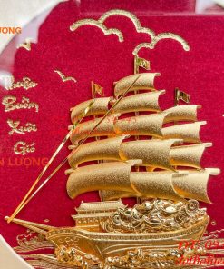 Tranh Thuyền Thuận Buồm Xuôi Gió Mạ Vàng 20x20cm