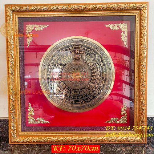 Tranh Trống Đồng Treo Tường KT 70x70cm Ăn Mòn