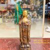 Tượng Địa Tạng Vương Bồ Tát Đứng Cao 30cm Bằng Đồng Vẽ Gấm