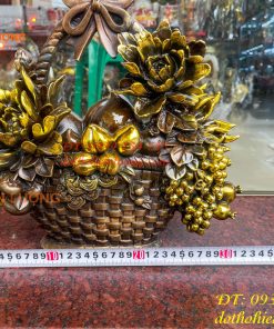 Giỏ Trái Cây Bằng Đồng Phong Thủy Cao 30cm