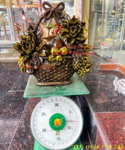 Giỏ Trái Cây Bằng Đồng Phong Thủy Cao 30cm