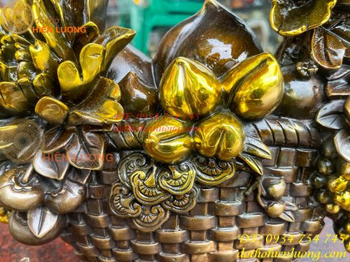 Giỏ Trái Cây Bằng Đồng Phong Thủy Cao 30cm