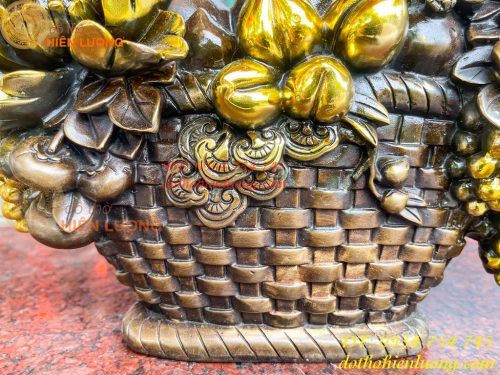 Giỏ Trái Cây Bằng Đồng Phong Thủy Cao 30cm