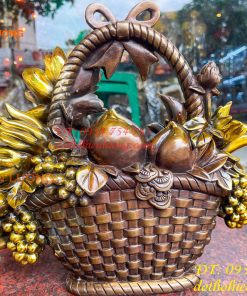 Giỏ Trái Cây Bằng Đồng Phong Thủy Cao 30cm