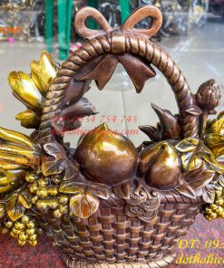 Giỏ Trái Cây Bằng Đồng Phong Thủy Cao 30cm