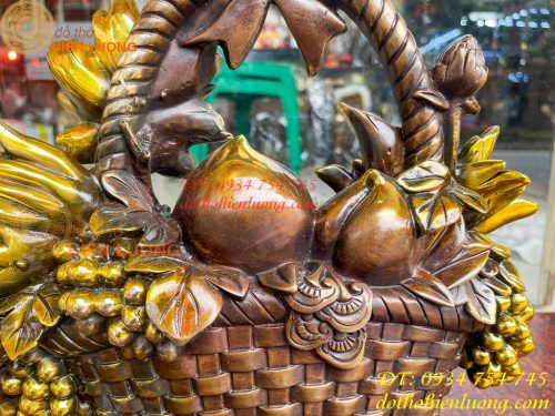 Giỏ Trái Cây Bằng Đồng Phong Thủy Cao 30cm
