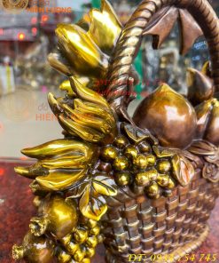 Giỏ Trái Cây Bằng Đồng Phong Thủy Cao 30cm