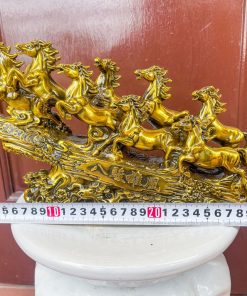 Tượng Bát Mã Mã Đáo Thành Công Bằng Đồng Dài 30cm