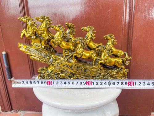 Tượng Bát Mã Mã Đáo Thành Công Bằng Đồng Dài 30cm