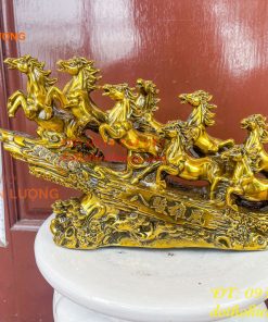Tượng Bát Mã Mã Đáo Thành Công Bằng Đồng Dài 30cm