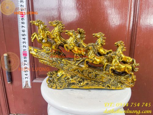 Tượng Bát Mã Mã Đáo Thành Công Bằng Đồng Dài 30cm