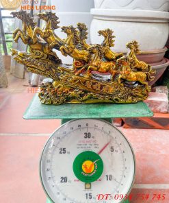 Tượng Bát Mã Mã Đáo Thành Công Bằng Đồng Dài 30cm