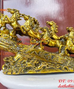 Tượng Bát Mã Mã Đáo Thành Công Bằng Đồng Dài 30cm