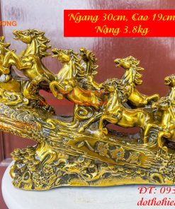 Tượng Bát Mã Mã Đáo Thành Công Bằng Đồng Dài 30cm