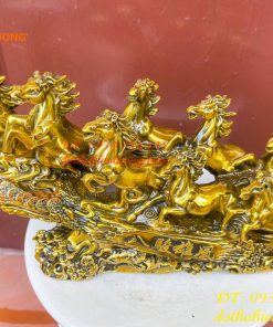 Tượng Bát Mã Mã Đáo Thành Công Bằng Đồng Dài 30cm