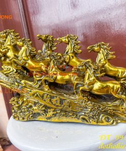 Tượng Bát Mã Mã Đáo Thành Công Bằng Đồng Dài 30cm