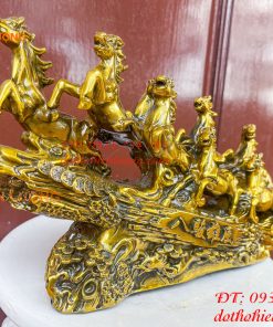 Tượng Bát Mã Mã Đáo Thành Công Bằng Đồng Dài 30cm