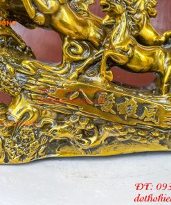 Tượng Bát Mã Mã Đáo Thành Công Bằng Đồng Dài 30cm