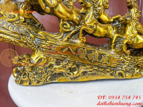 Tượng Bát Mã Mã Đáo Thành Công Bằng Đồng Dài 30cm