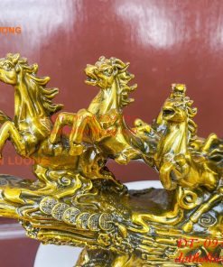 Tượng Bát Mã Mã Đáo Thành Công Bằng Đồng Dài 30cm
