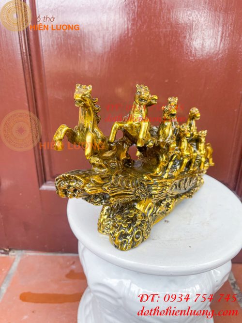 Tượng Bát Mã Mã Đáo Thành Công Bằng Đồng Dài 30cm