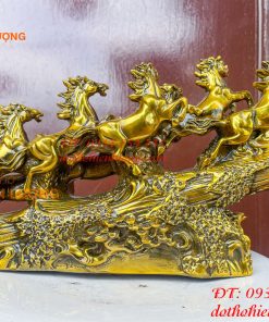 Tượng Bát Mã Mã Đáo Thành Công Bằng Đồng Dài 30cm
