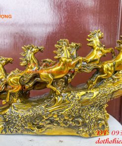 Tượng Bát Mã Mã Đáo Thành Công Bằng Đồng Dài 30cm