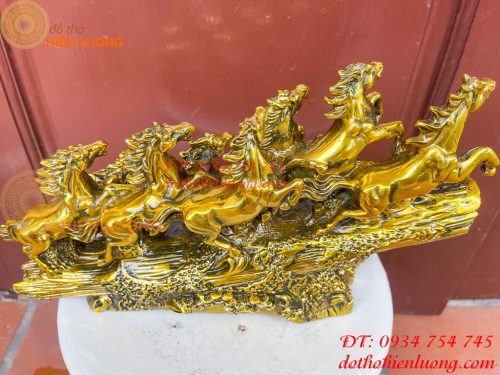 Tượng Bát Mã Mã Đáo Thành Công Bằng Đồng Dài 30cm
