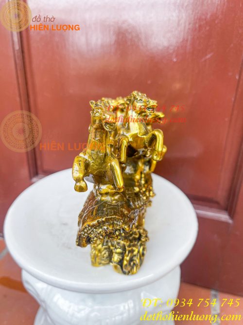 Tượng Bát Mã Mã Đáo Thành Công Bằng Đồng Dài 30cm