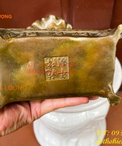 Cây Tiền Tài Lộc Đế Vuông Bằng Đồng Cao 20cm