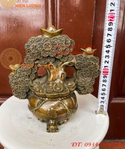 Cây Tiền Tài Lộc Đế Cóc Bằng Đồng Cao 19cm