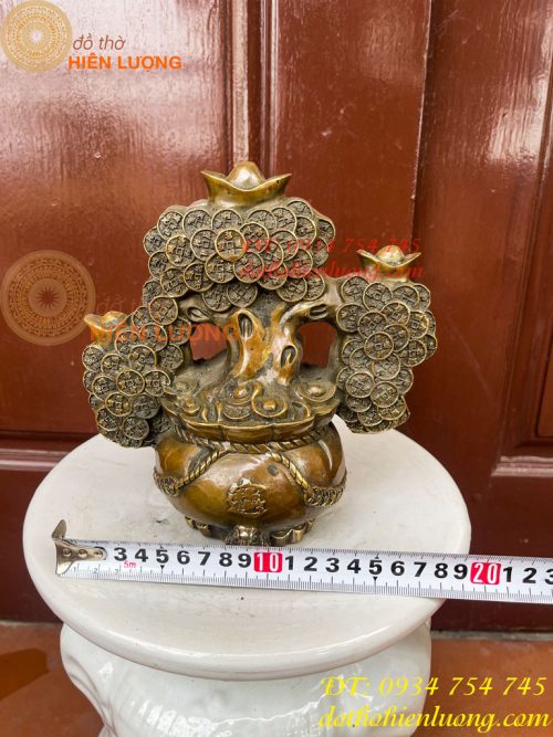 Cây Tiền Tài Lộc Đế Cóc Bằng Đồng Cao 19cm