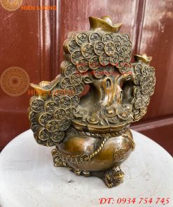 Cây Tiền Tài Lộc Đế Cóc Bằng Đồng Cao 19cm