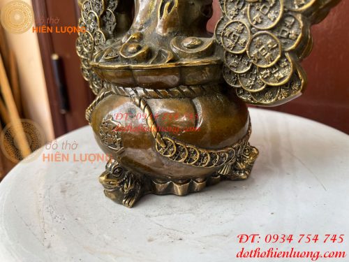 Cây Tiền Tài Lộc Đế Cóc Bằng Đồng Cao 19cm