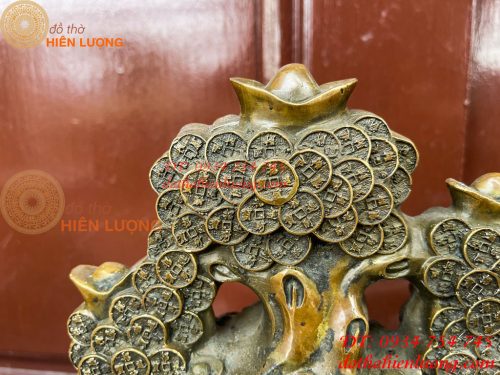 Cây Tiền Tài Lộc Đế Cóc Bằng Đồng Cao 19cm