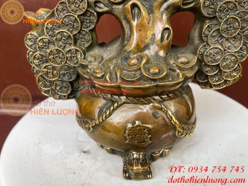 Cây Tiền Tài Lộc Đế Cóc Bằng Đồng Cao 19cm
