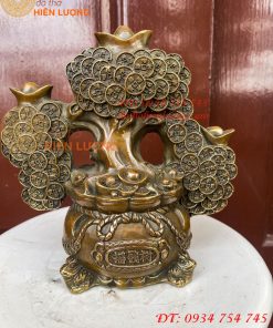 Cây Tiền Tài Lộc Đế Cóc Bằng Đồng Cao 19cm