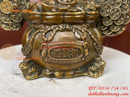 Cây Tiền Tài Lộc Đế Cóc Bằng Đồng Cao 19cm