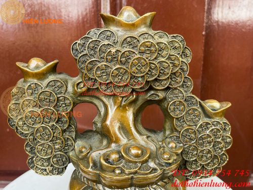 Cây Tiền Tài Lộc Đế Cóc Bằng Đồng Cao 19cm