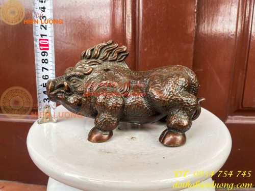 Tượng Heo Rừng Bằng Đồng Phong Thủy Dài 20cm