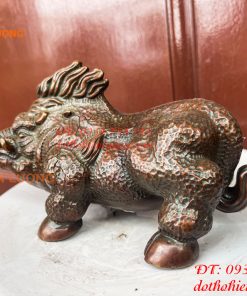 Tượng Heo Rừng Bằng Đồng Phong Thủy Dài 20cm