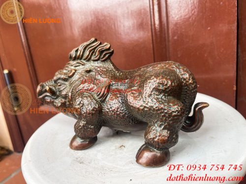 Tượng Heo Rừng Bằng Đồng Phong Thủy Dài 20cm