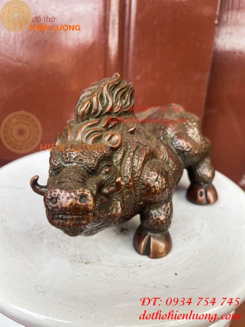 Tượng Heo Rừng Bằng Đồng Phong Thủy Dài 20cm