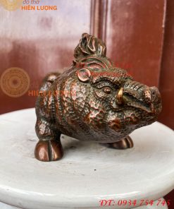 Tượng Heo Rừng Bằng Đồng Phong Thủy Dài 20cm
