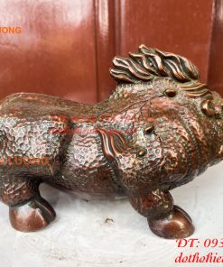 Tượng Heo Rừng Bằng Đồng Phong Thủy Dài 20cm