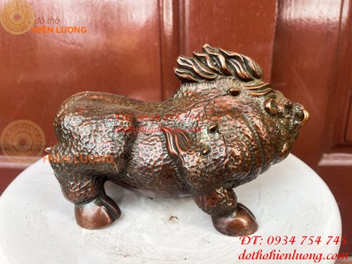 Tượng Heo Rừng Bằng Đồng Phong Thủy Dài 20cm