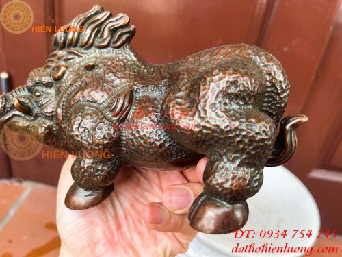 Tượng Heo Rừng Bằng Đồng Phong Thủy Dài 20cm