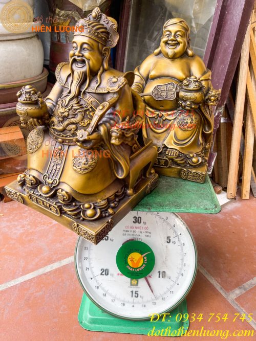 Bộ Tài Địa Cao 25cm Và Ông Phát 30cm Bằng Đồng Hun